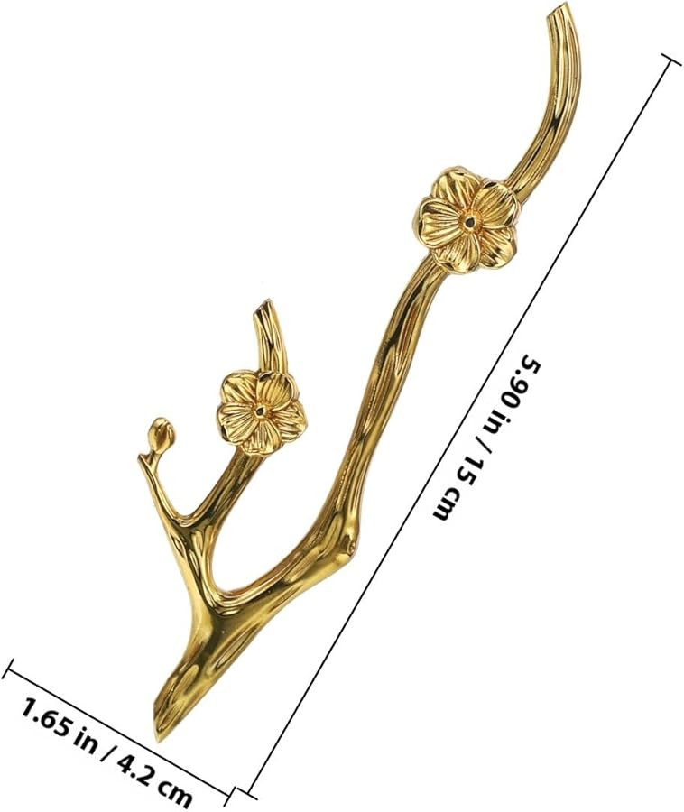 Brass Flower Branch Cabinet Knob Pull Handle 150x42x25mm Rustic Furniture Hardware - Image 2
